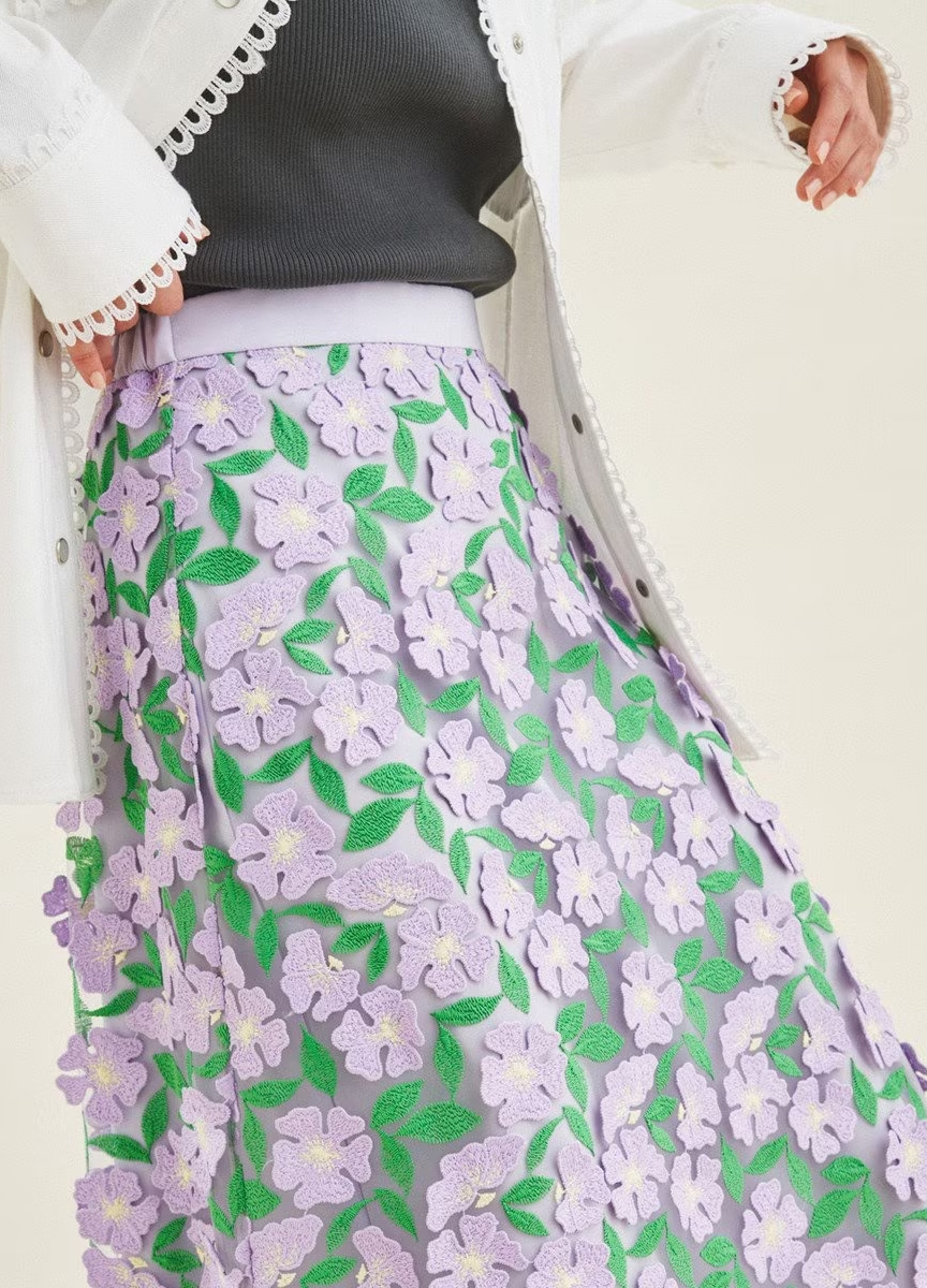 GRACE CONTINENTAL 立體感花朵刺繡裙